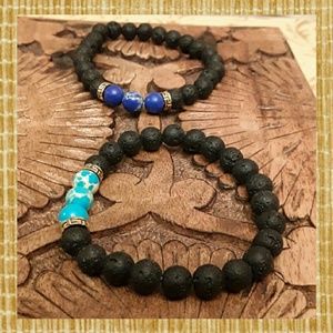 A11  Gold/Turquoise /Lava Friendship Bracelet